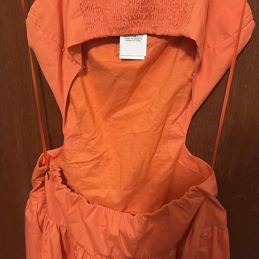 NWT Abercrombie & Fitch Dipped Drop Waist Cutout Maxi Dress - Picture 10 of 16